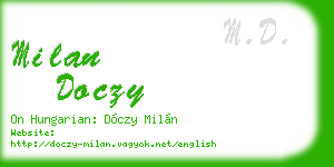 milan doczy business card